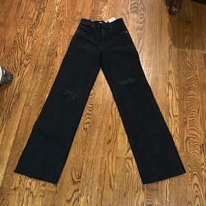 black wide leg jeans